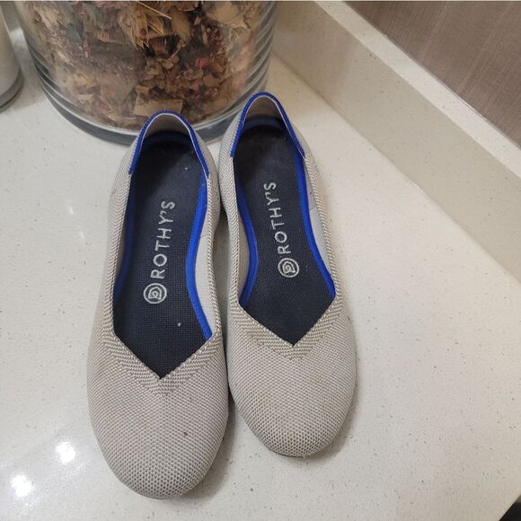 Rothy's Flax birdseye round toe flats 8.5 EUC - Picture 1 of 8